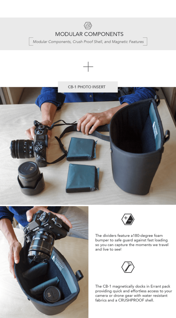 Errant Backpack Daybag Camera Modular Unit